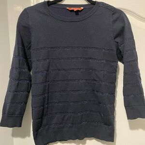 Modcloth Charter Blue Sweater with glittery stripes